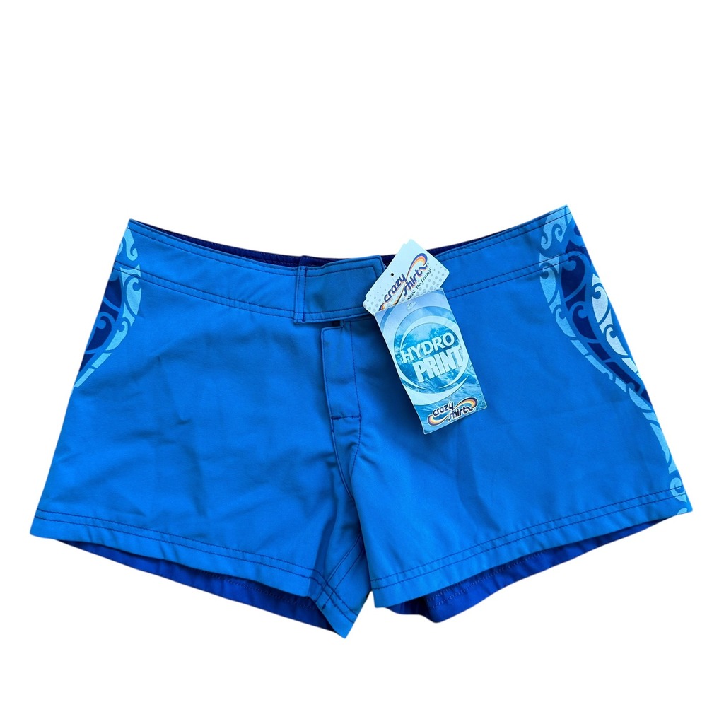 Crazy Shirts Hydro Print Board Shorts Blue Tribal Women Size 4 NWT - Picture 7 of 10